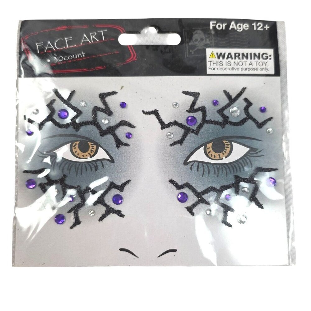 Costume Face Art Stickers 30 Count Sparkling Accents